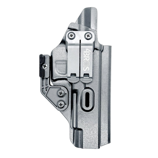 Black IWB Kydex Inside Waistband Concealment Holster for the Glock 34 Gen 5 handgun from Four Brothers 4BROS Holsters. Proudly made in the USA