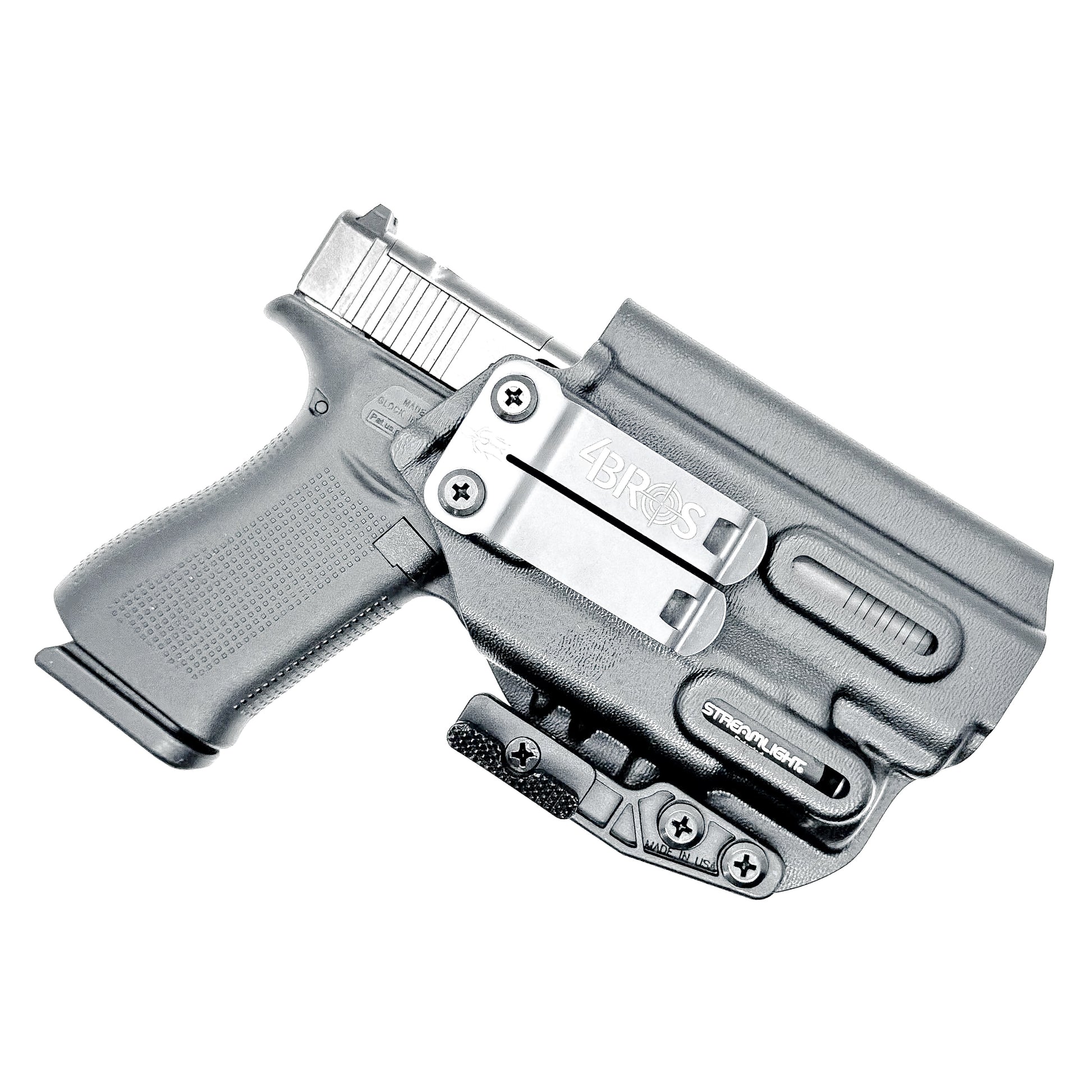 Kydex Inside Waistband Holster for the Glock 43X MOS, 48 MOS, 43X Rail, or 48 Rail pistols & Streamlight TLR-7 Sub from Four Brothers Holsters
