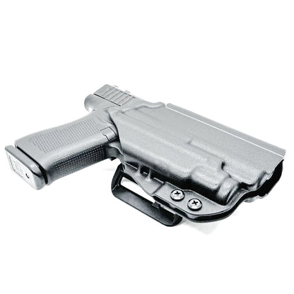 Outside Waistband Holster for the Glock 43X MOS, 48 MOS, 43X Rail, or 48 Rail pistols & Streamlight TLR-7 Sub from Four Brothers Holsters.