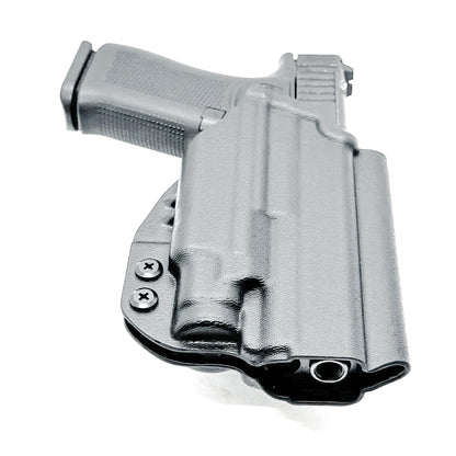 Outside Waistband Holster for the Glock 43X MOS, 48 MOS, 43X Rail, or 48 Rail pistols & Streamlight TLR-7 Sub from Four Brothers Holsters.