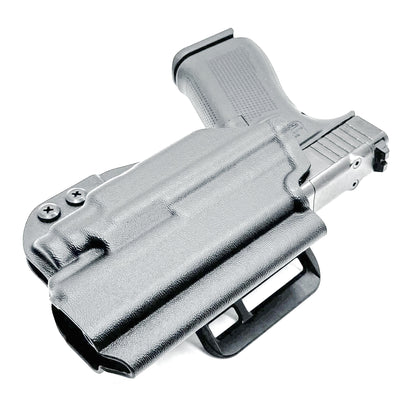 Outside Waistband Holster for the Glock 43X MOS, 48 MOS, 43X Rail, or 48 Rail pistols & Streamlight TLR-7 Sub from Four Brothers Holsters.