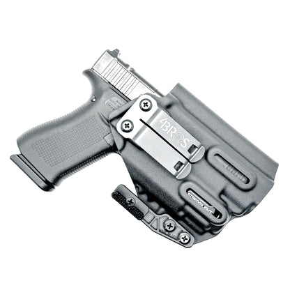Glock 43X MOS holster with Streamlight TLR-8 Sub light, inside waistband fit