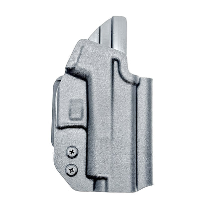 Black, Right Hand Glock 43 & 43X MOS OWB Holster with 4BROS 1.5' Belt slide. Made in the USA