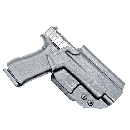 Glock 48 & 48 MOS OWB Holster, Right Hand, Black, with 4Bros 1.5" Belt Slide. Made in the USA