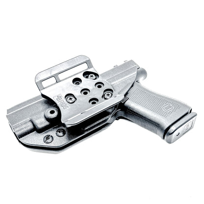 Glock 48 & 48 MOS OWB Holster, Right Hand, Black, with 4Bros 1.5" Belt Slide. Made in the USA