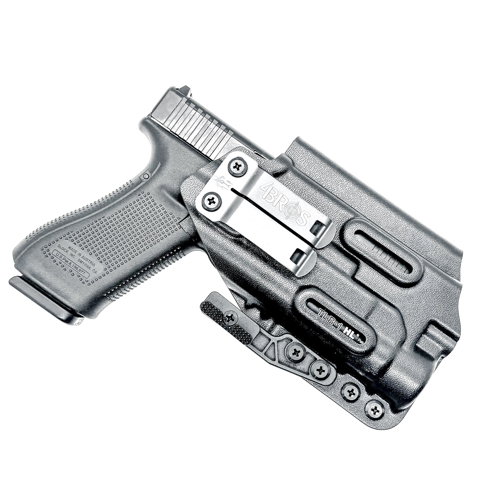 For the best IWB Kydex Inside Waistband Holster for the Glock 17 and 47 Gen 5 pistols with the Streamlight TLR-1 HL, shop Four Brothers 4BROS Holsters. 