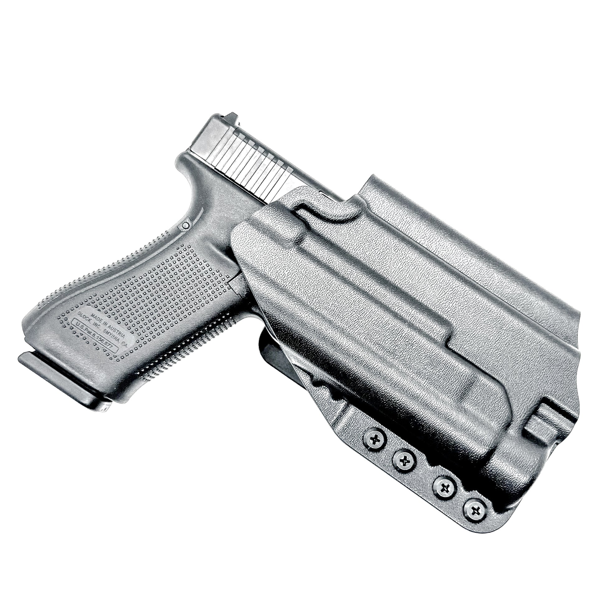 For the best Outside Waistband OWB Holster for the Glock 17 and 47 Gen 5 pistols with the Streamlight TLR-1 HL, shop Four Brothers 4BROS Holsters. 