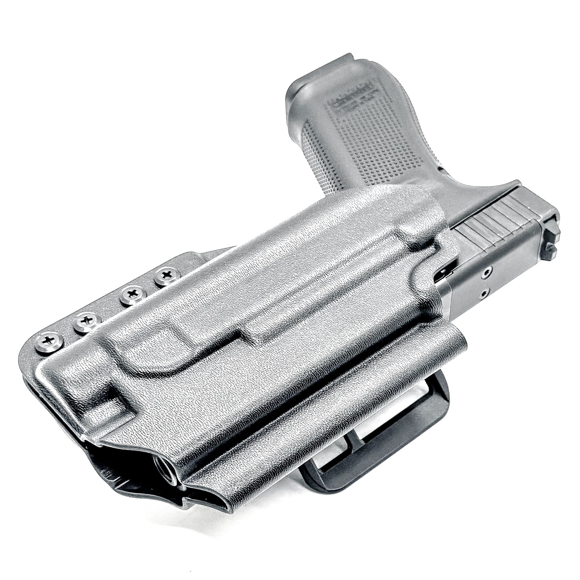 For the best Outside Waistband OWB Holster for the Glock 17 and 47 Gen 5 pistols with the Streamlight TLR-1 HL, shop Four Brothers 4BROS Holsters. 