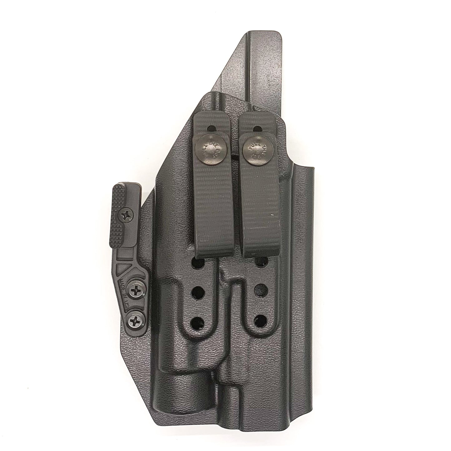 For the best IWB Kydex Inside Waistband Holster for the Glock 17, 34, and 47 Gen 5 pistols with the Streamlight TLR-1 HL, shop Four Brothers 4BROS Holsters. 