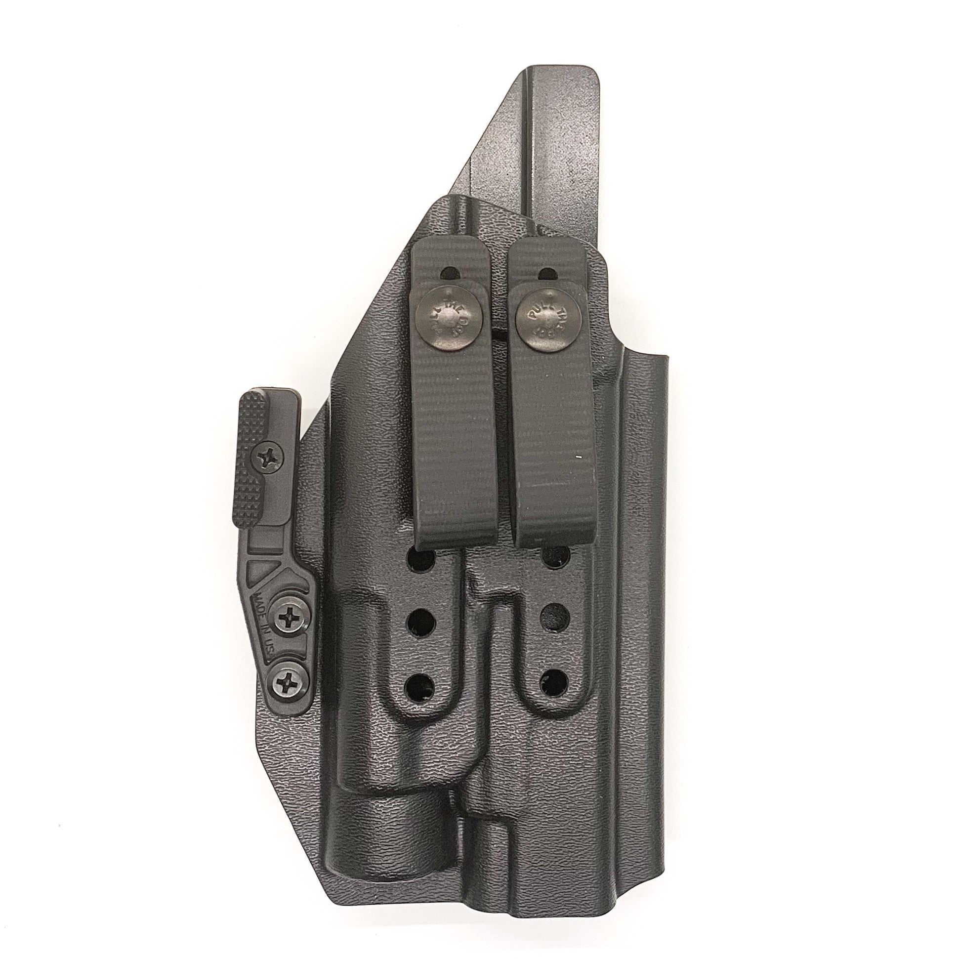 For the best IWB Kydex Inside Waistband Holster for the Glock 17, 34, and 47 Gen 5 pistols with the Streamlight TLR-1 HL, shop Four Brothers 4BROS Holsters. 