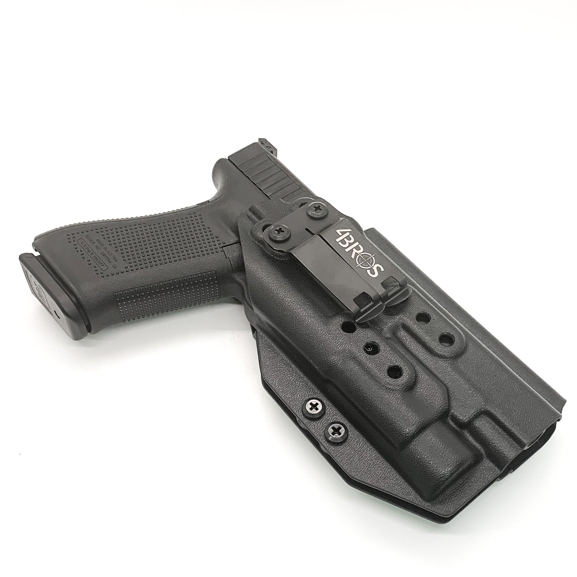 For the best IWB Kydex Inside Waistband Holster for the Glock 17, 34, and 47 Gen 5 pistols with the Streamlight TLR-1 HL, shop Four Brothers 4BROS Holsters. 