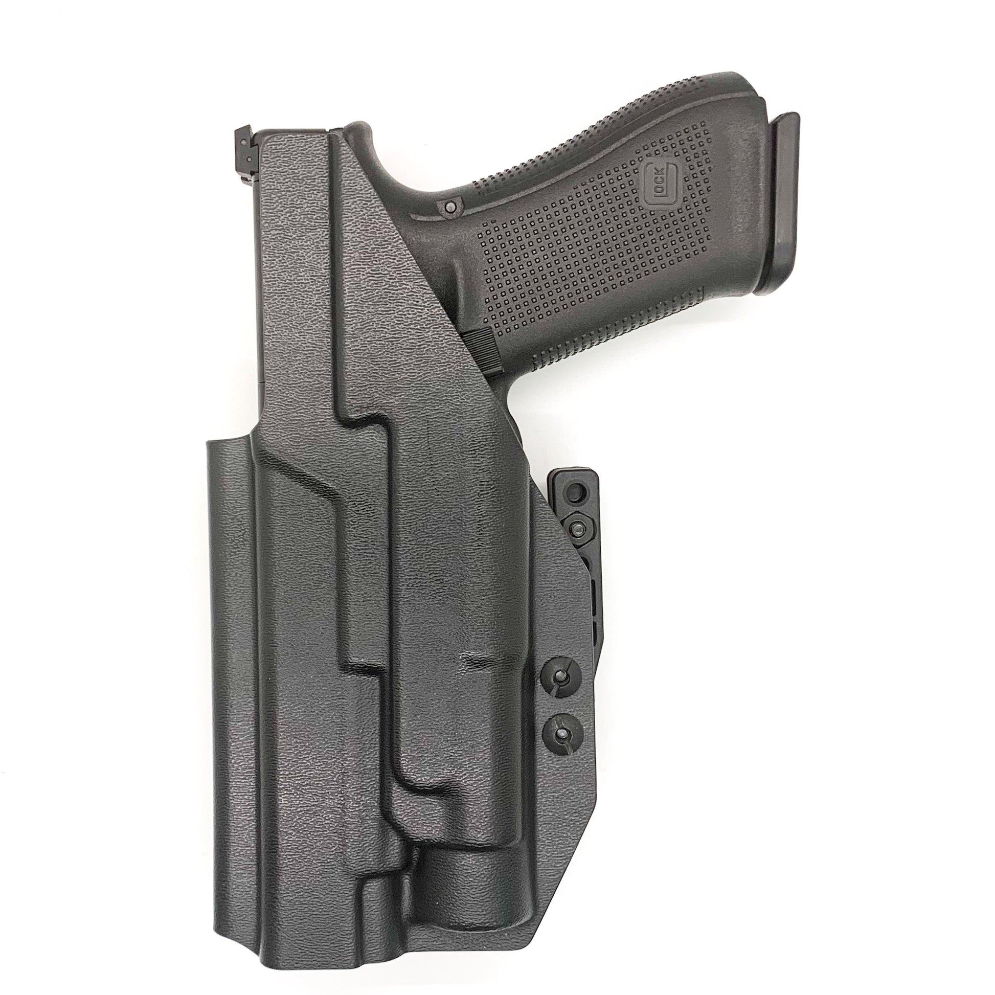 For the best IWB Kydex Inside Waistband Holster for the Glock 17, 34, and 47 Gen 5 pistols with the Streamlight TLR-1 HL, shop Four Brothers 4BROS Holsters. 