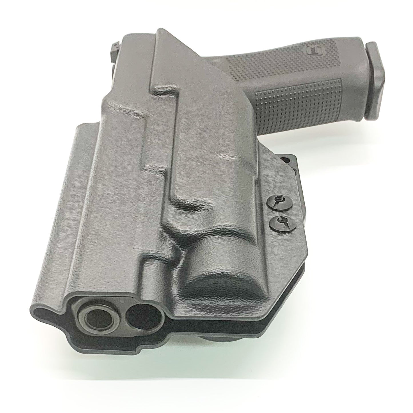 For the best IWB Kydex Inside Waistband Holster for the Glock 17, 34, and 47 Gen 5 pistols with the Streamlight TLR-1 HL, shop Four Brothers 4BROS Holsters. 