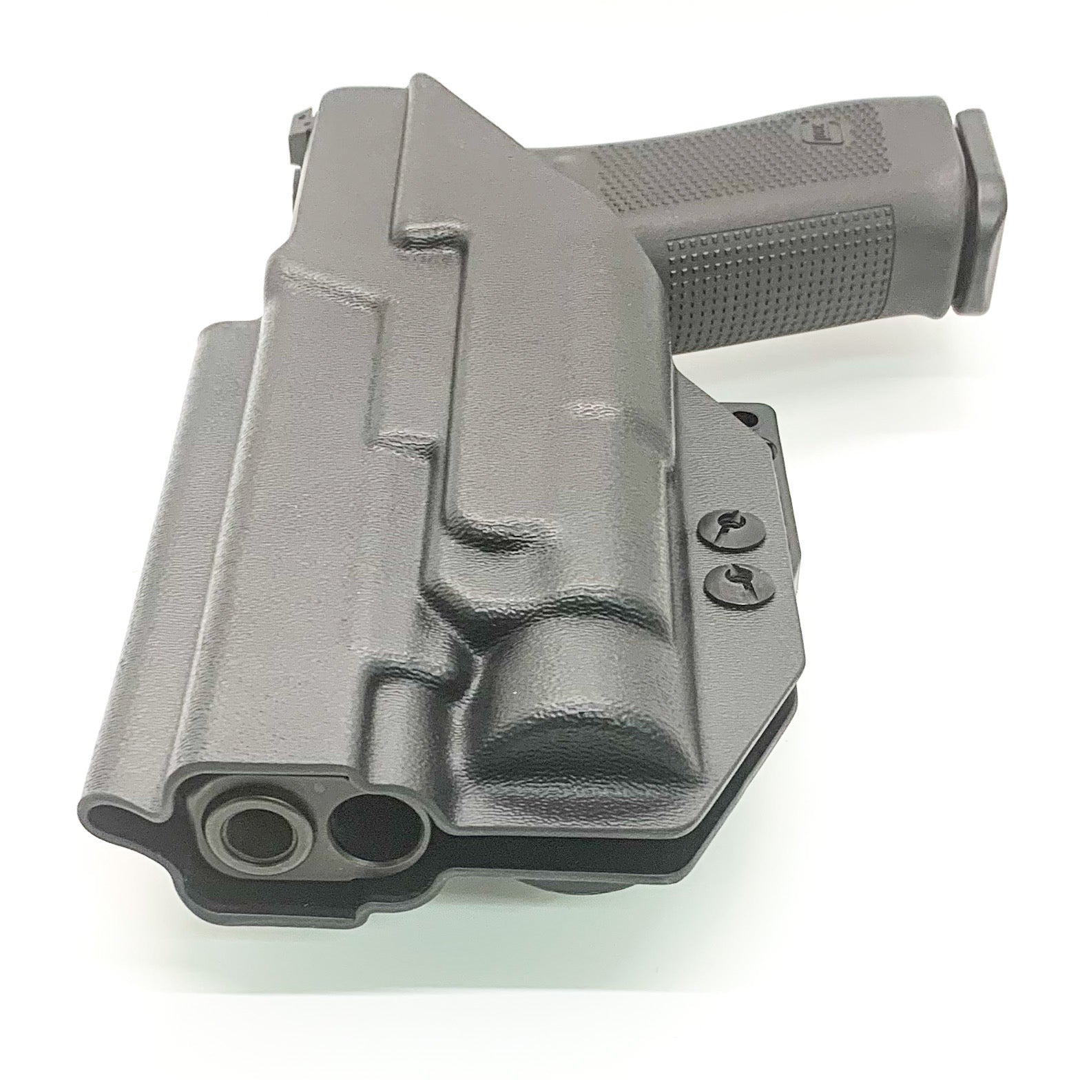 For the best IWB Kydex Inside Waistband Holster for the Glock 17, 34, and 47 Gen 5 pistols with the Streamlight TLR-1 HL, shop Four Brothers 4BROS Holsters. 