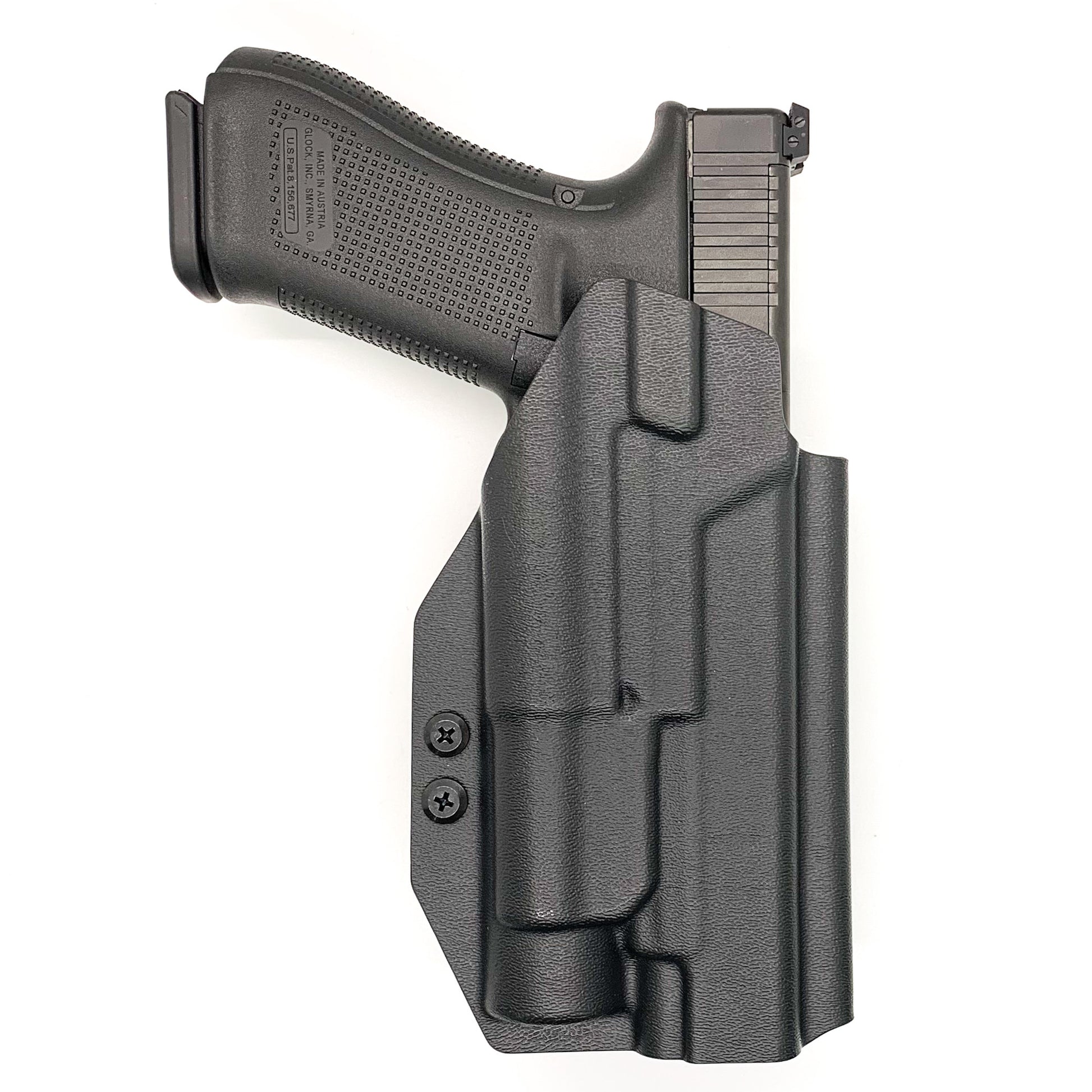 For the best Outside Waistband OWB Holster for the Glock 17, 34, and 47 Gen 5 pistols with the Streamlight TLR-1 HL, shop Four Brothers 4BROS Holsters. 
