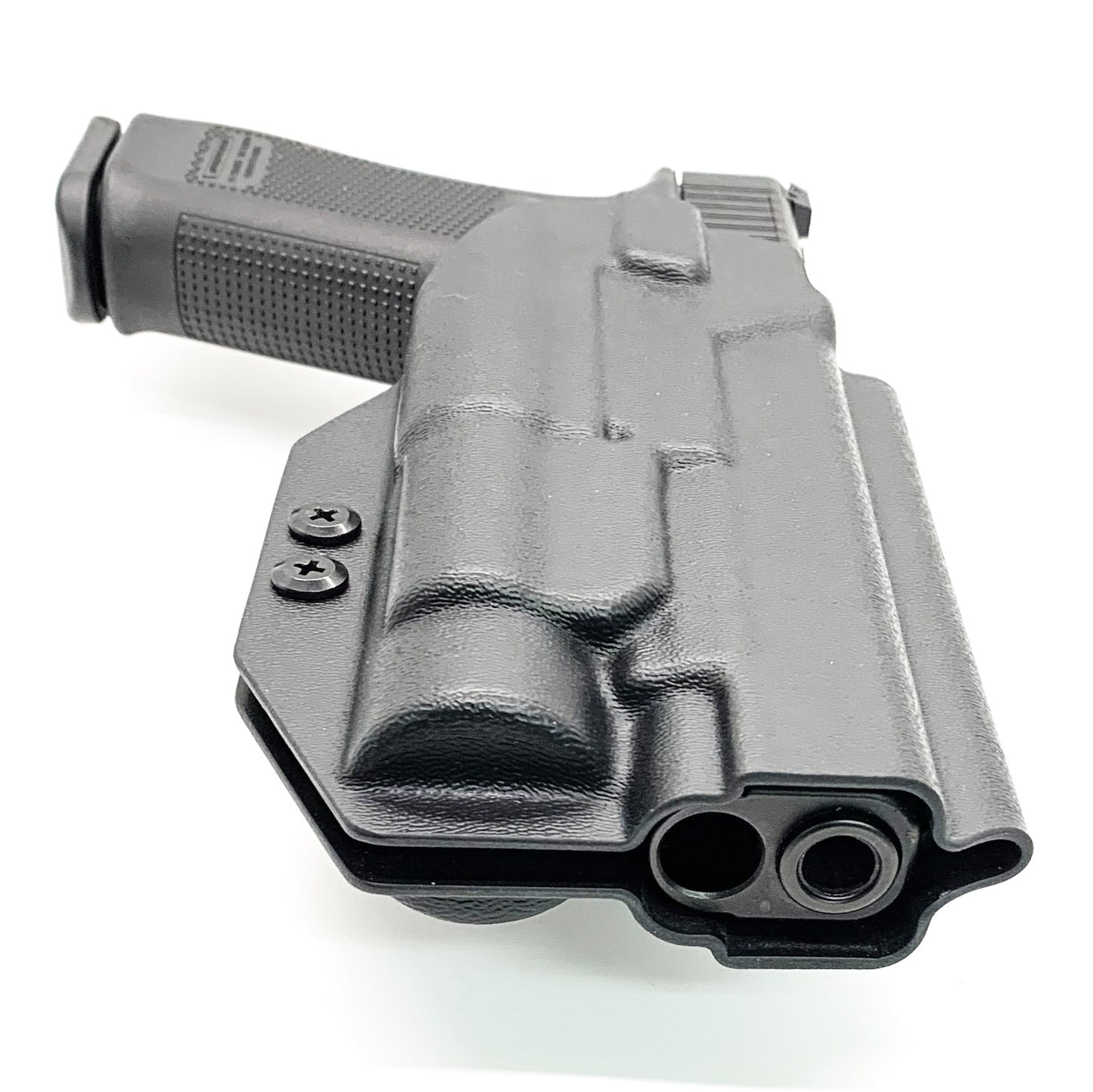 For the best Outside Waistband OWB Holster for the Glock 17, 34, and 47 Gen 5 pistols with the Streamlight TLR-1 HL, shop Four Brothers 4BROS Holsters. 