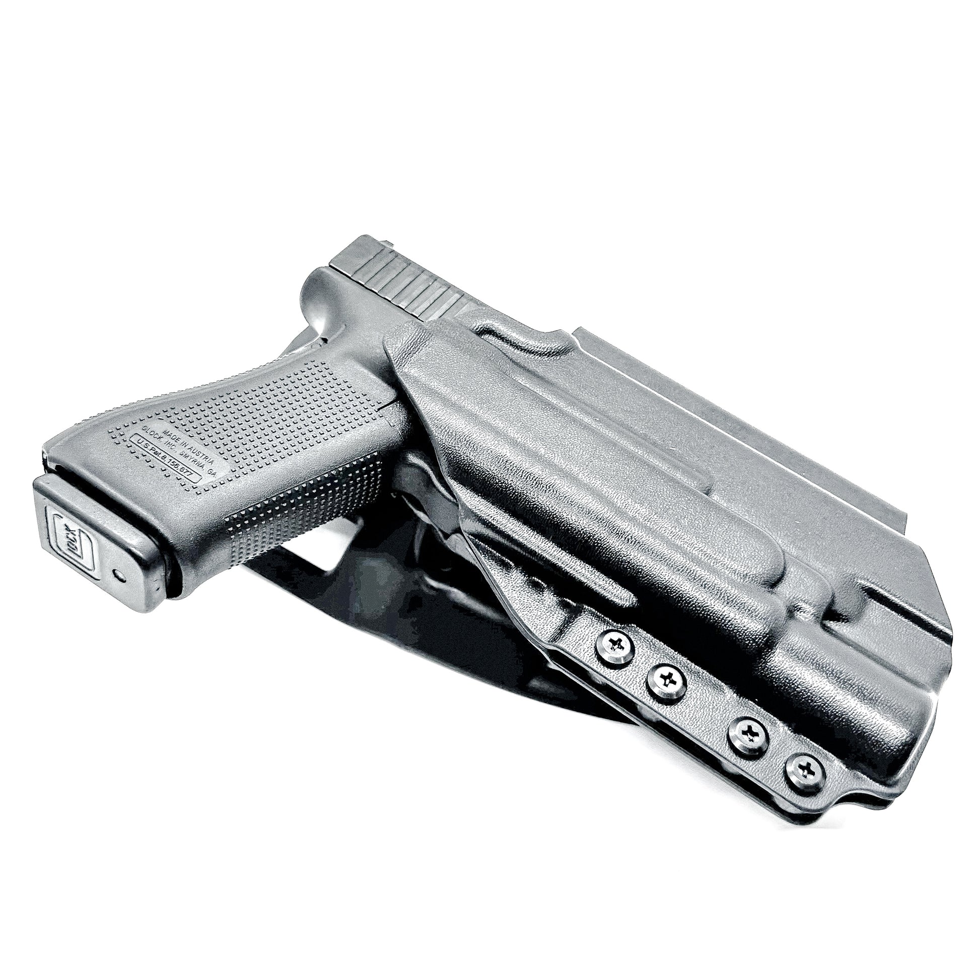 Duty & Competition OWB holster for the Glock 17 or 47 with the Surefire X300.  Shown in black with the Duty Drop attachment.