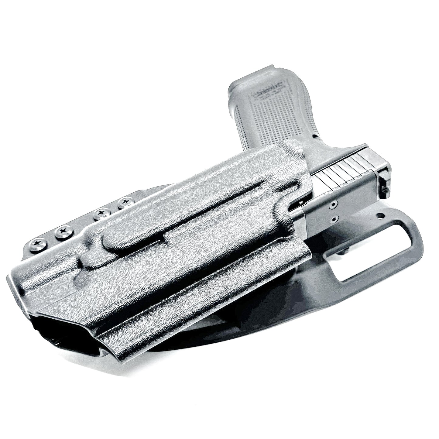 Duty & Competition OWB holster for the Glock 17 or 47 with the Surefire X300.  Shown in black with the Duty Drop attachment.