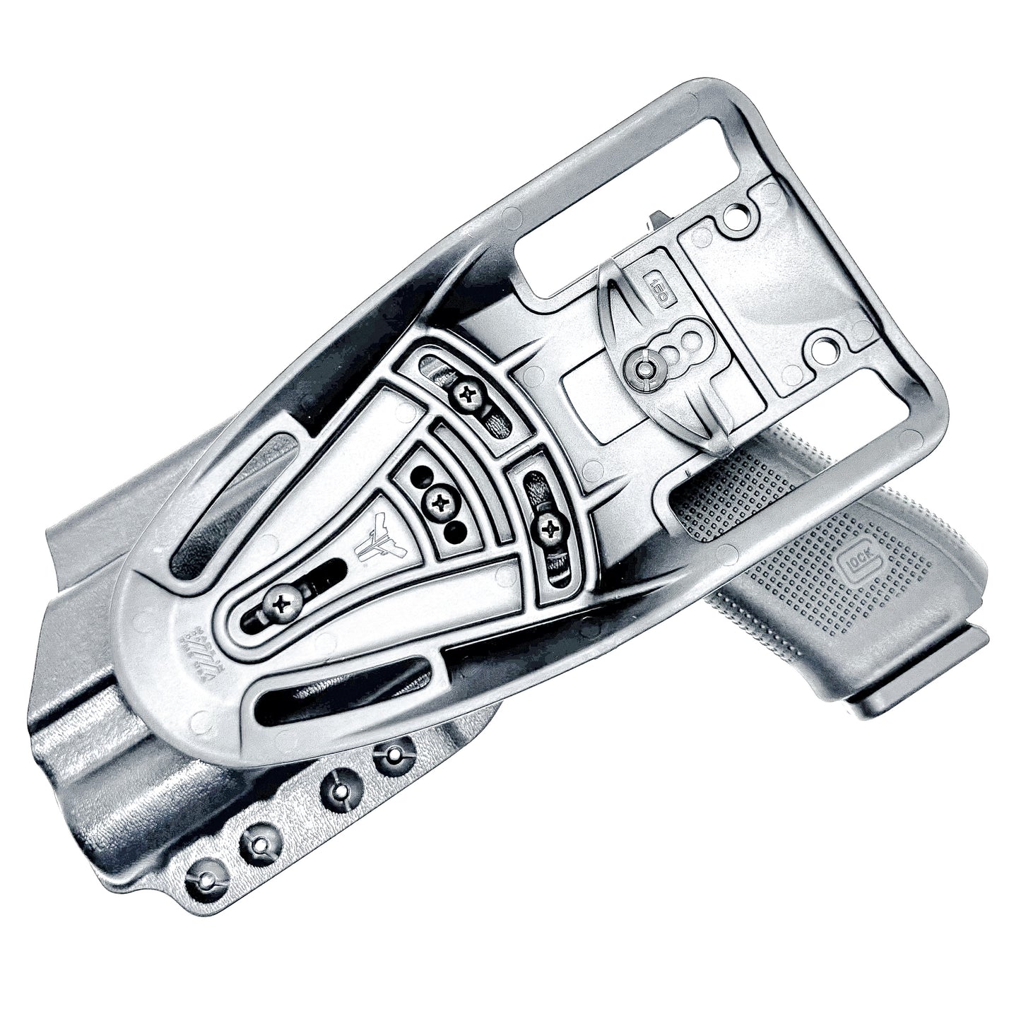 Duty & Competition OWB holster for the Glock 17 or 47 with the Surefire X300.  Shown in black with the Duty Drop attachment.