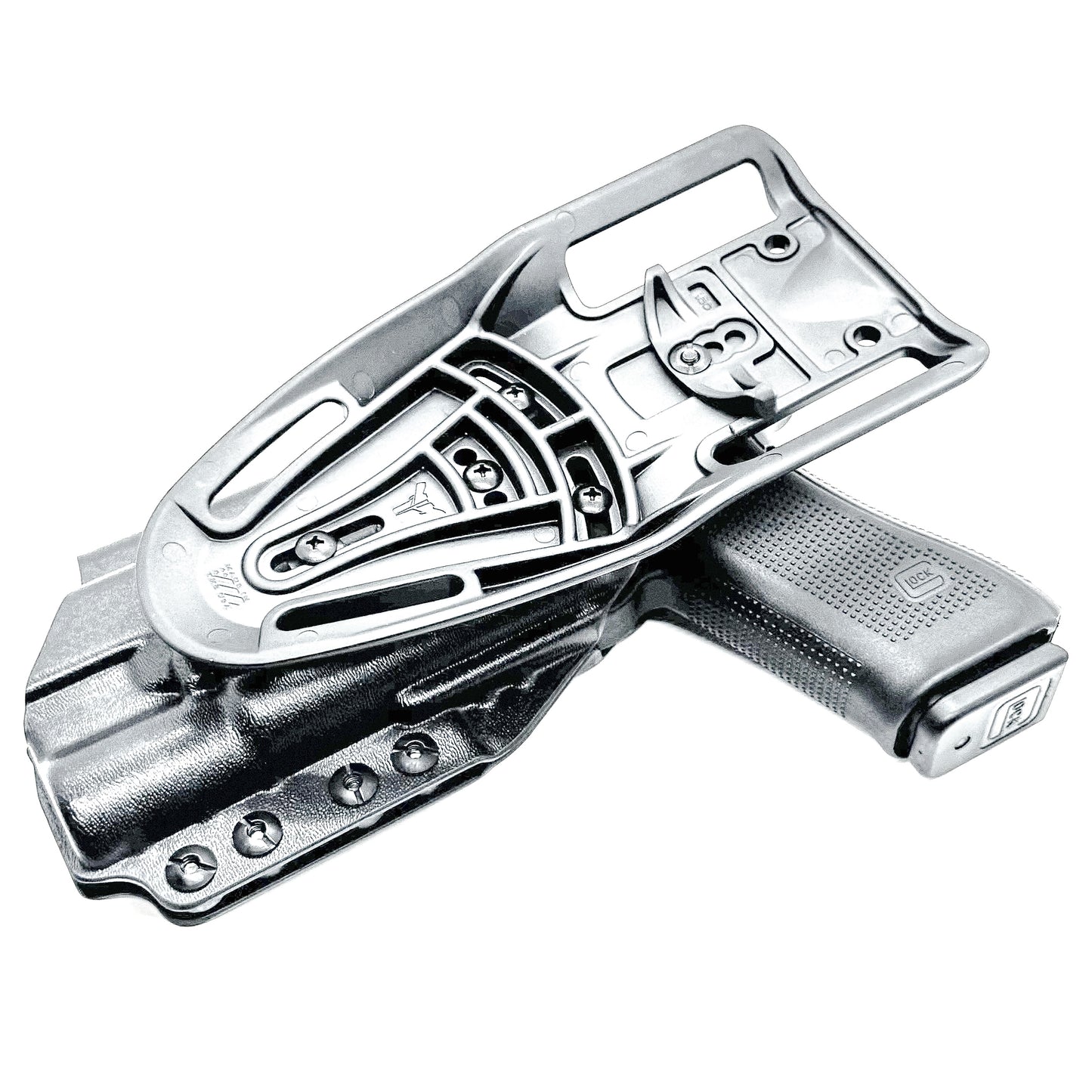 Duty & Competition OWB holster for the Glock 17 or 47 with the Surefire X300.  Shown in black with the Duty Drop attachment.