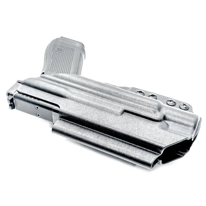 Black Inside Waistband IWB holster for either the Glock 17 or 47 with the Surefire X300.  Shown with a DCC Monoblock and a modwing.