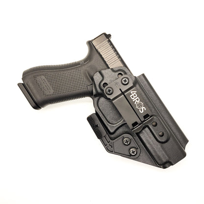 For the best IWB Kydex Inside Waistband Holster for the Glock 17 Gen 3, Gen 4, Gen 5, Gen 4 MOS, and 5 MOS, shop Four Brothers 4BROS Holsters.  Made in USA