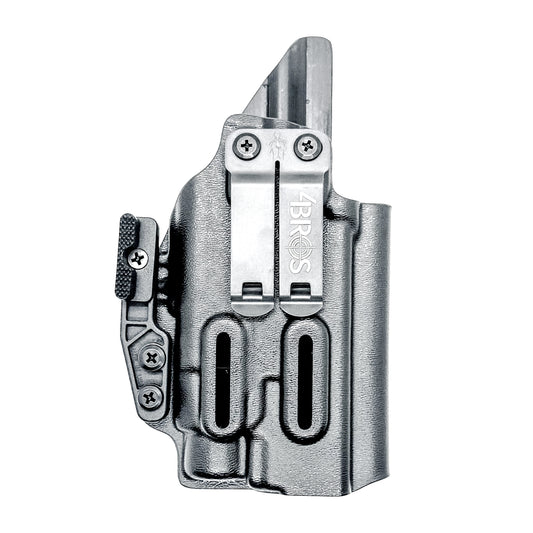Black IWB Holster for Glock 17 & TLR-7 HL-X light with a DCC Monoblock and a Modwing.
