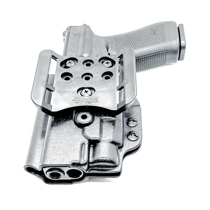 Glock 17 with TLR-7 HL-X outside waistband holster in black with 4BROS 1.5" Slide