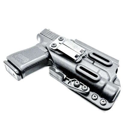 For the best IWB Kydex Inside Waistband for the Glock 19, 19X, and 45 Gen 5 pistols & Streamlight TLR-1 HL weapon-mounted light shop Four Brothers Holsters.