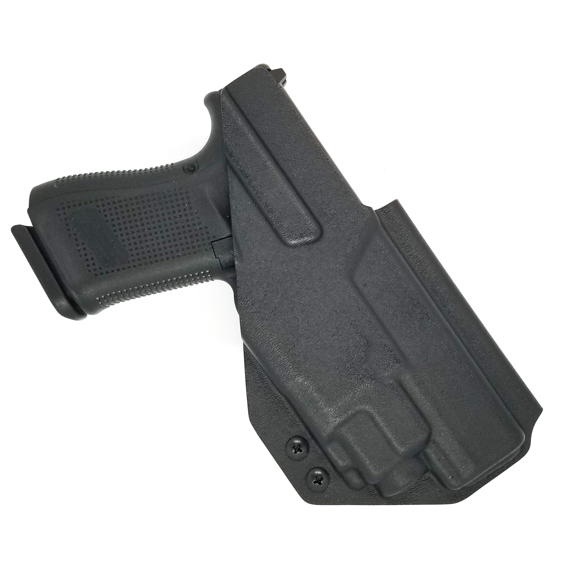 For the best Outside Waistband OWB Holster for the Glock full size and carry pistols with a Streamlight TLR-8 or TLR-8A shop Four Brothers 4BROS Holsters.
