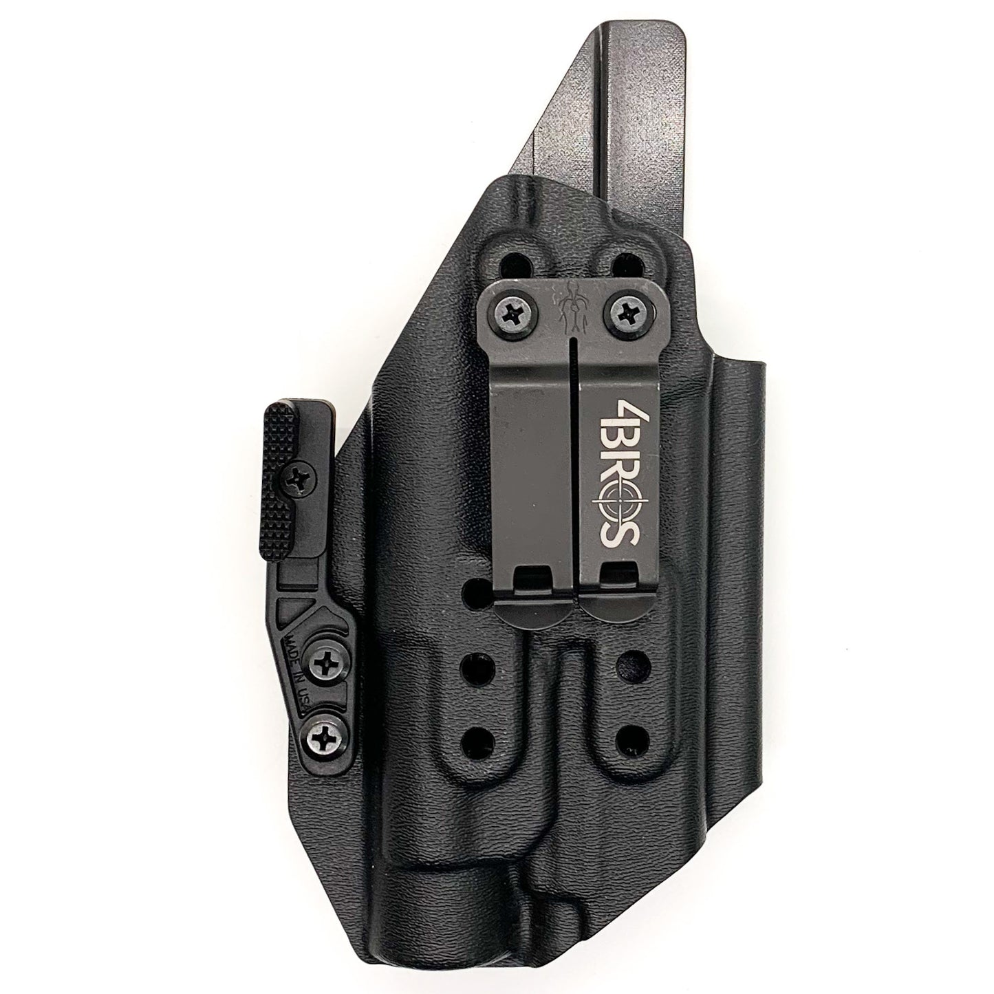 For the best IWB Kydex Inside Waistband for the Glock 19, 19X, and 45 Gen 5 pistols & Streamlight TLR-1 HL weapon-mounted light shop Four Brothers Holsters. 