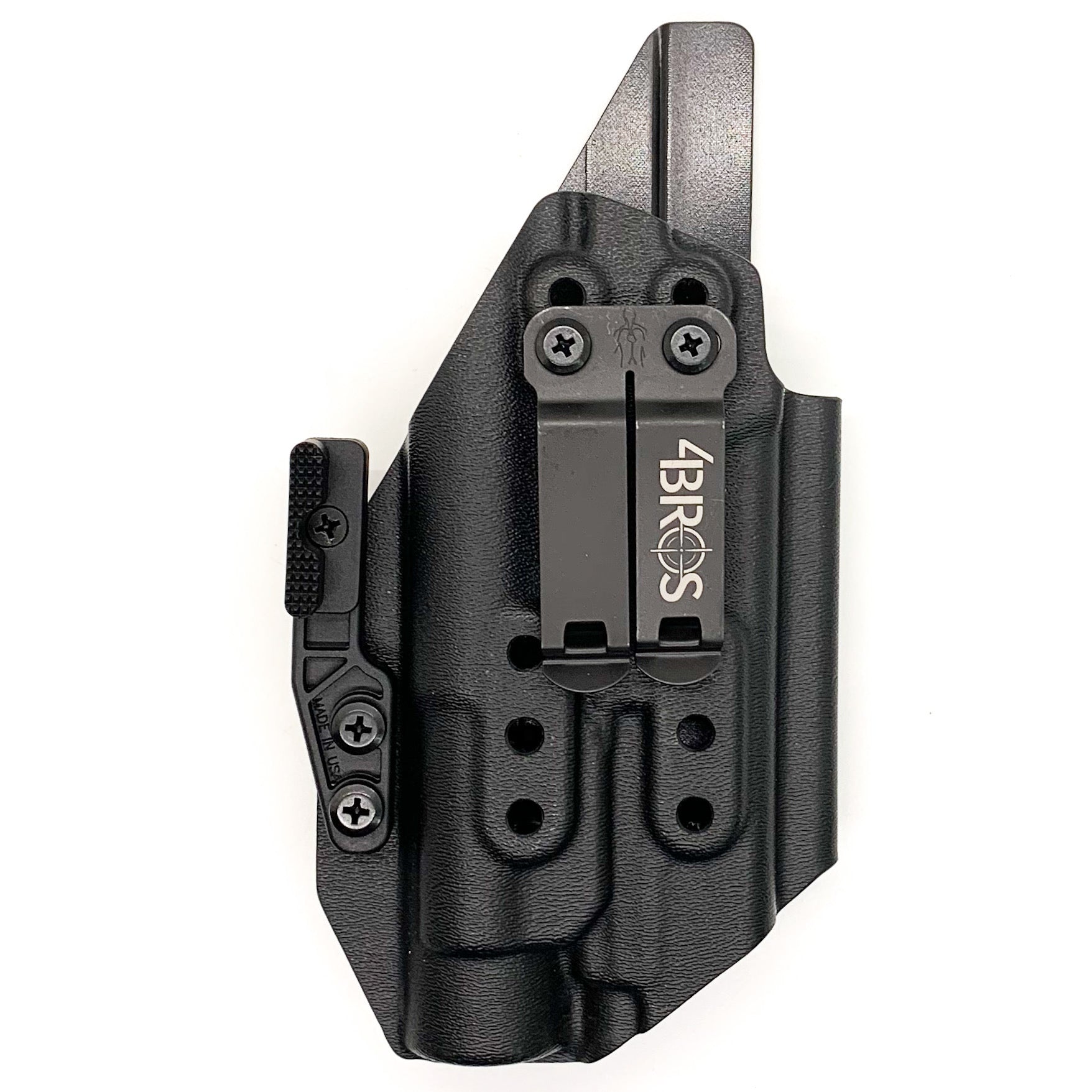 For the best IWB Kydex Inside Waistband for the Glock 19, 19X, and 45 Gen 5 pistols & Streamlight TLR-1 HL weapon-mounted light shop Four Brothers Holsters. 