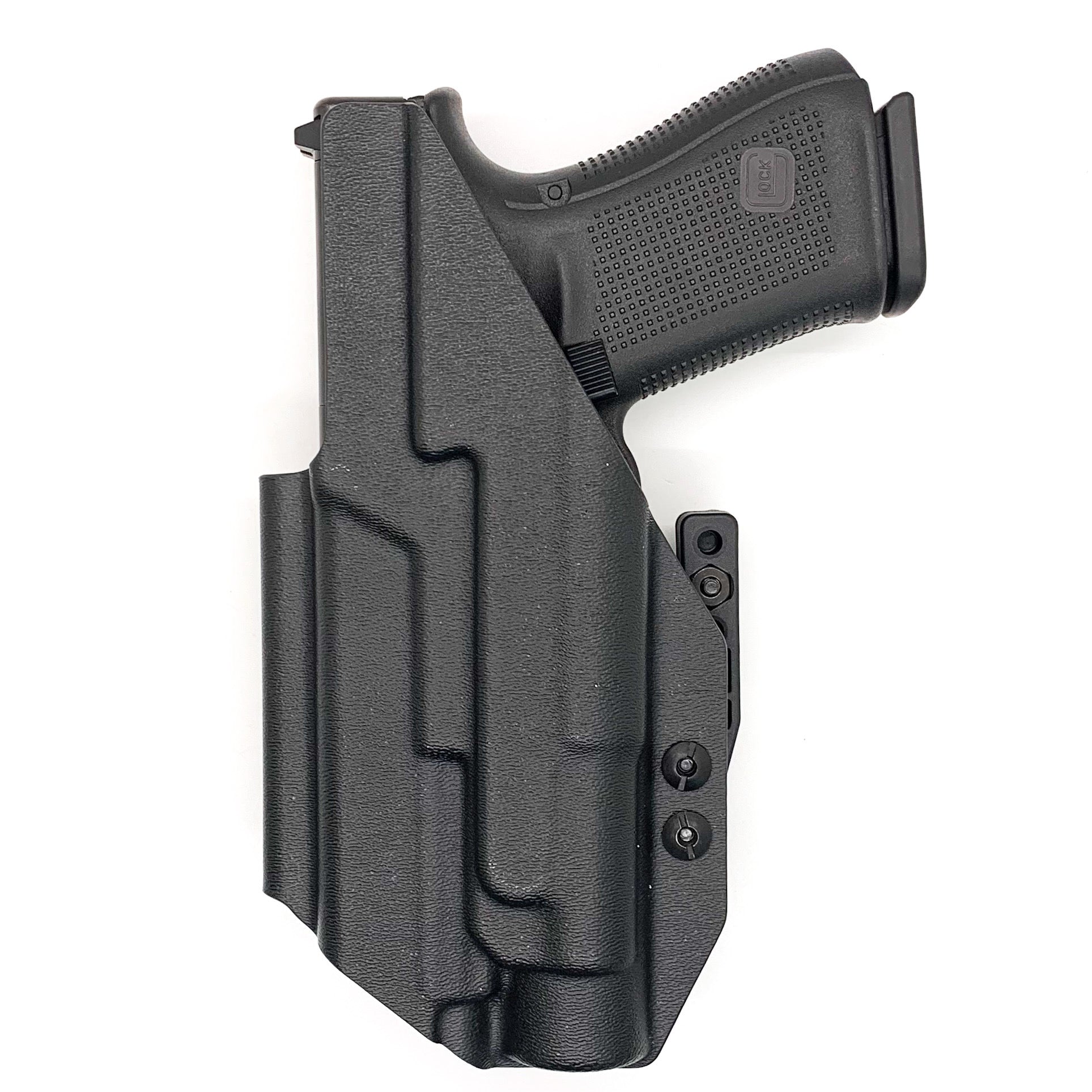 For the best IWB Kydex Inside Waistband for the Glock 19, 19X, and 45 Gen 5 pistols & Streamlight TLR-1 HL weapon-mounted light shop Four Brothers Holsters. 