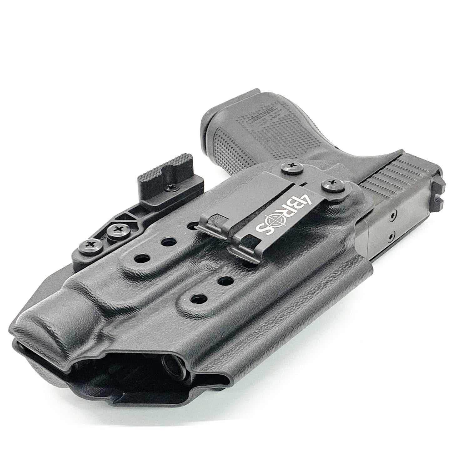 For the best IWB Kydex Inside Waistband for the Glock 19, 19X, and 45 Gen 5 pistols & Streamlight TLR-1 HL weapon-mounted light shop Four Brothers Holsters. 