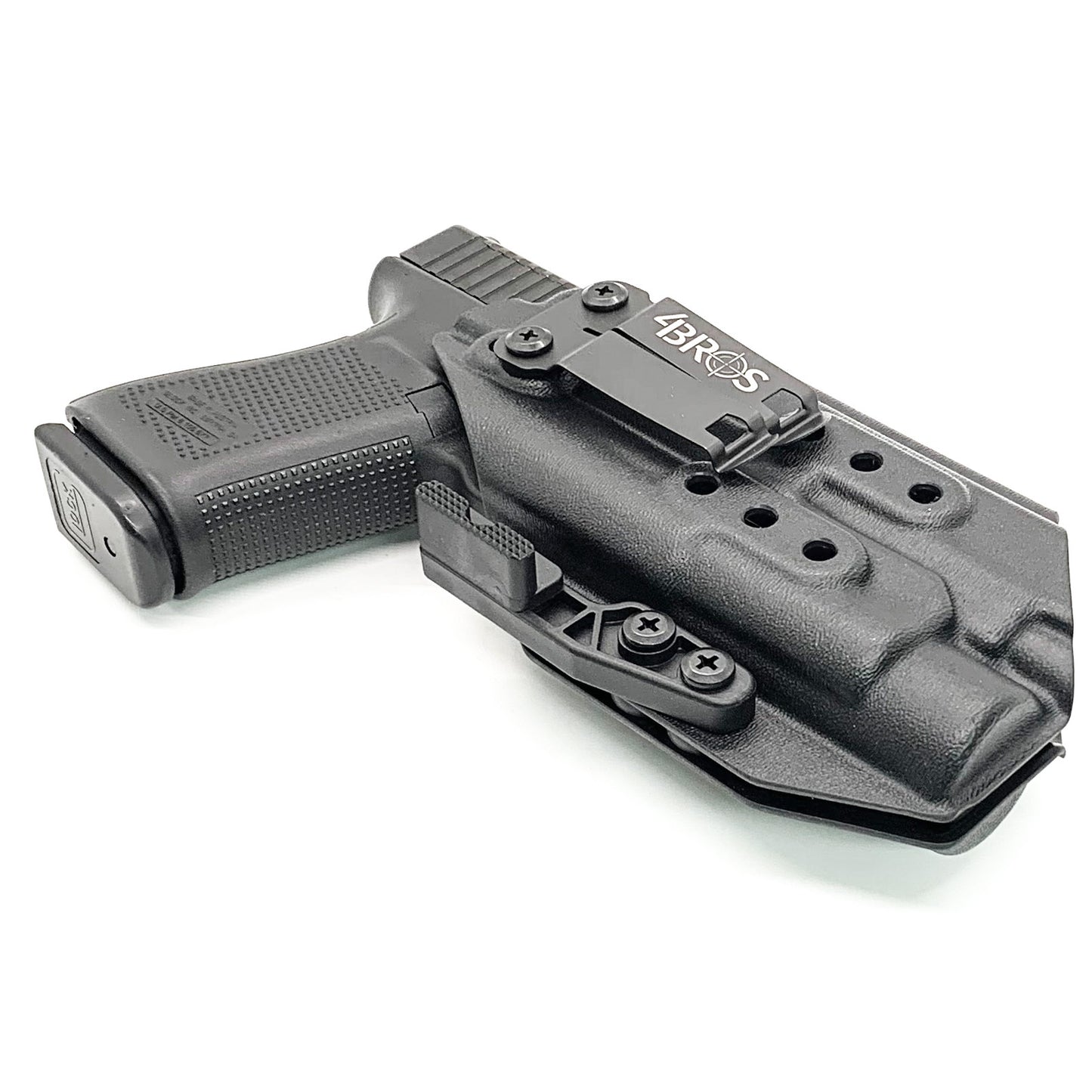 For the best IWB Kydex Inside Waistband for the Glock 19, 19X, and 45 Gen 5 pistols & Streamlight TLR-1 HL weapon-mounted light shop Four Brothers Holsters. 