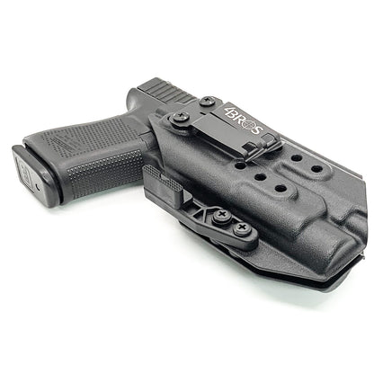 For the best IWB Kydex Inside Waistband for the Glock 19, 19X, and 45 Gen 5 pistols & Streamlight TLR-1 HL weapon-mounted light shop Four Brothers Holsters. 