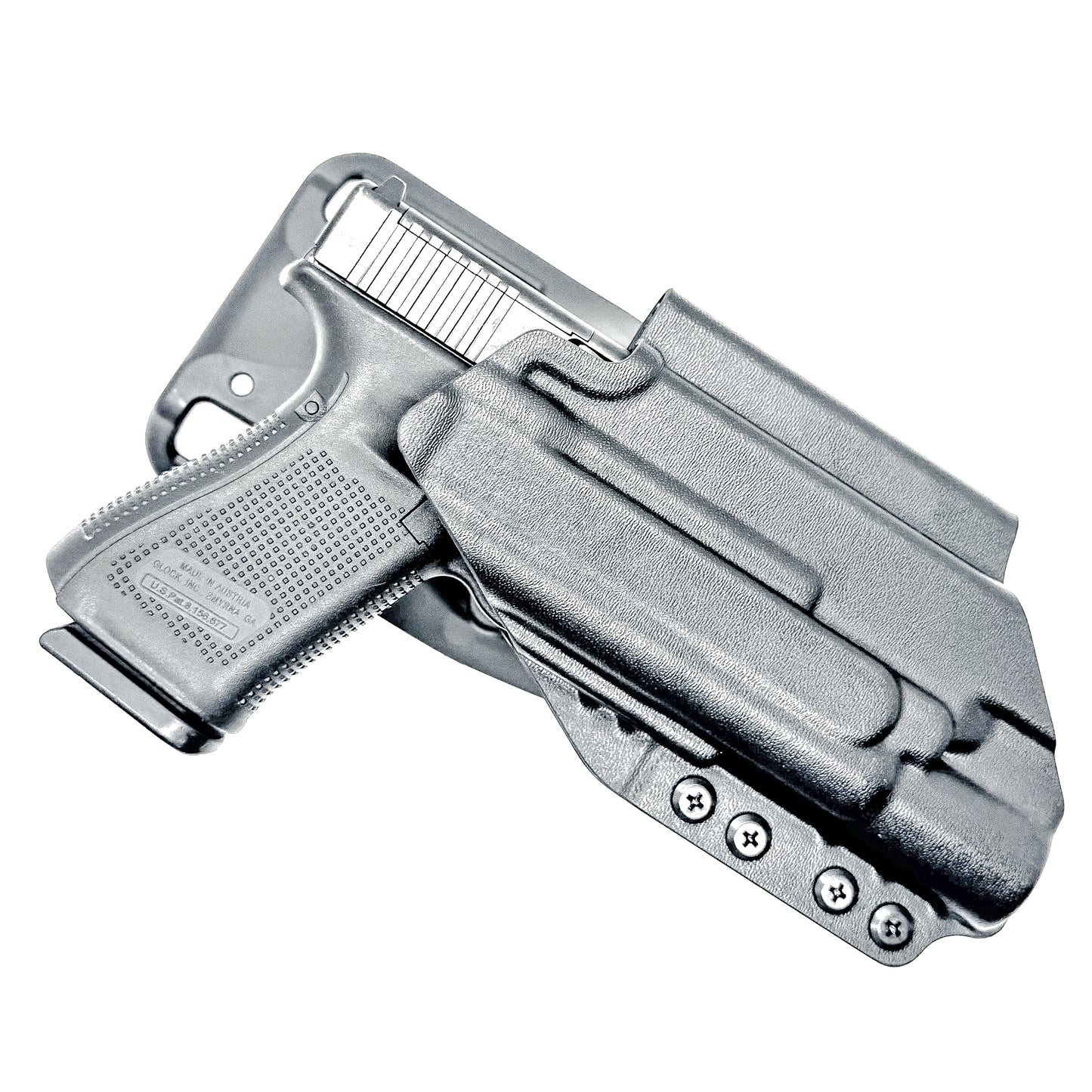 Duty & Competition Holster  for the Glock 19 or 45 with the Surefire X300.  Shown in black with a Duty Drop attachment.