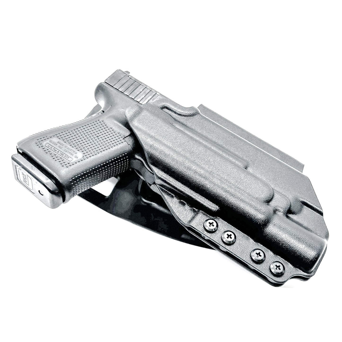 Duty & Competition Holster  for the Glock 19 or 45 with the Surefire X300.  Shown in black with a Duty Drop attachment.