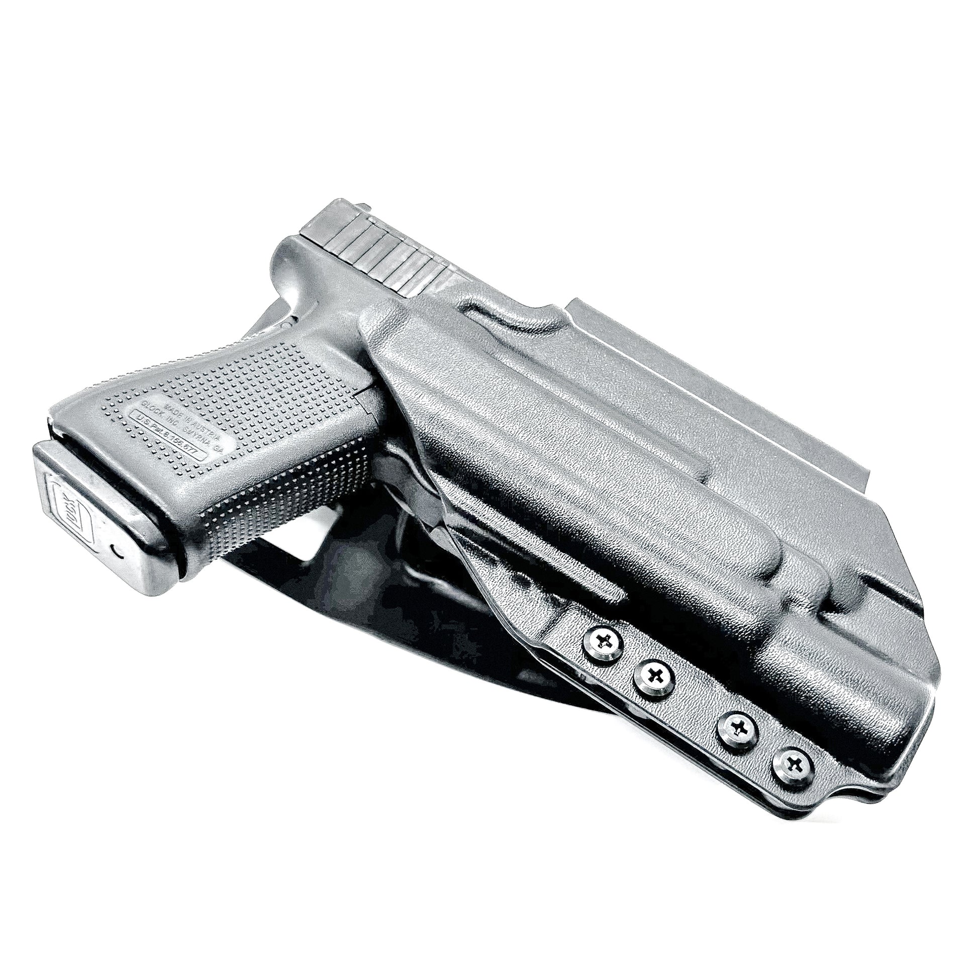 Duty & Competition Holster  for the Glock 19 or 45 with the Surefire X300.  Shown in black with a Duty Drop attachment.