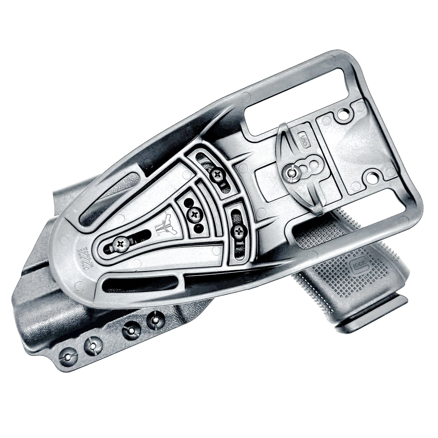 Duty & Competition Holster  for the Glock 19 or 45 with the Surefire X300.  Shown in black with a Duty Drop attachment.