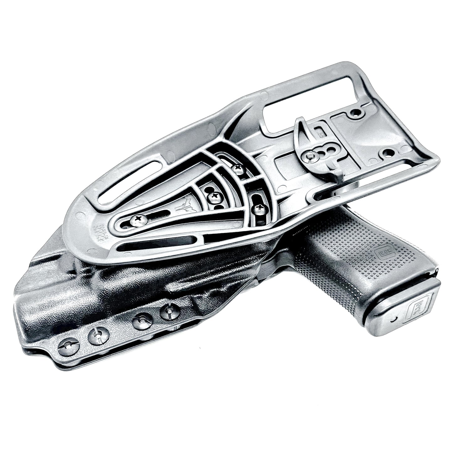 Duty & Competition Holster  for the Glock 19 or 45 with the Surefire X300.  Shown in black with a Duty Drop attachment.