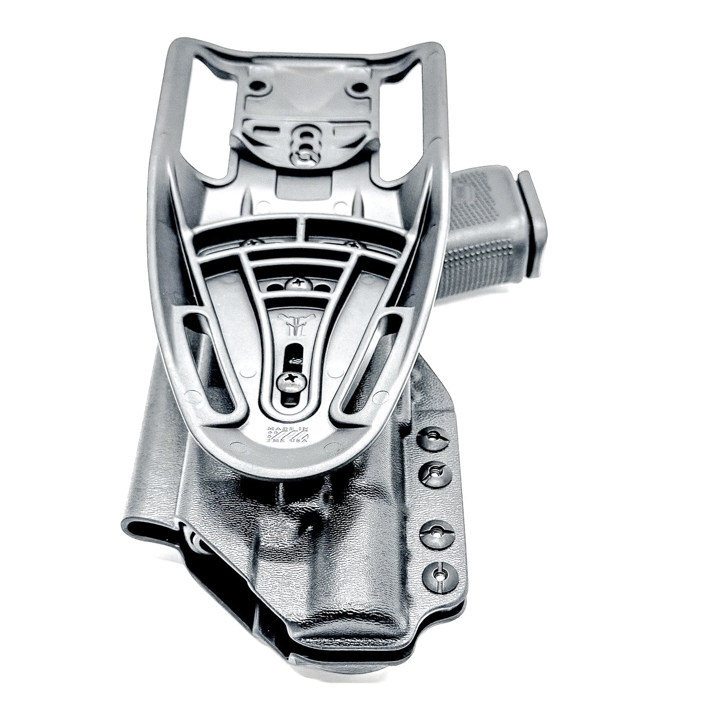 Duty & Competition Holster  for the Glock 19 or 45 with the Surefire X300.  Shown in black with a Duty Drop attachment.