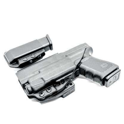Four Brothers Holsters Glock 19 & Glock 23 Gen 3/4 IWB Inside Waistband & AIWB Holster and Magazine Carrier Combo for Streamlight TLR-7 A/X