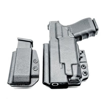 Four Brothers Holsters Glock 19 & Glock 23 Gen 3/4 IWB Inside Waistband & AIWB Holster and Magazine Carrier Combo for Streamlight TLR-7 A/X