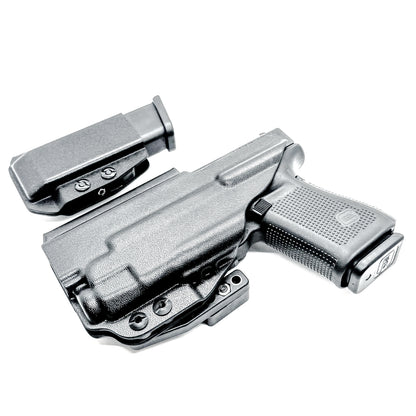 Four Brothers Holsters Glock 19, 19X & 45 Gen 5, Gen 6 & Gen V IWB Inside Waistband & AIWB Holster and Magazine Carrier Combo for Streamlight TLR-7 A/X