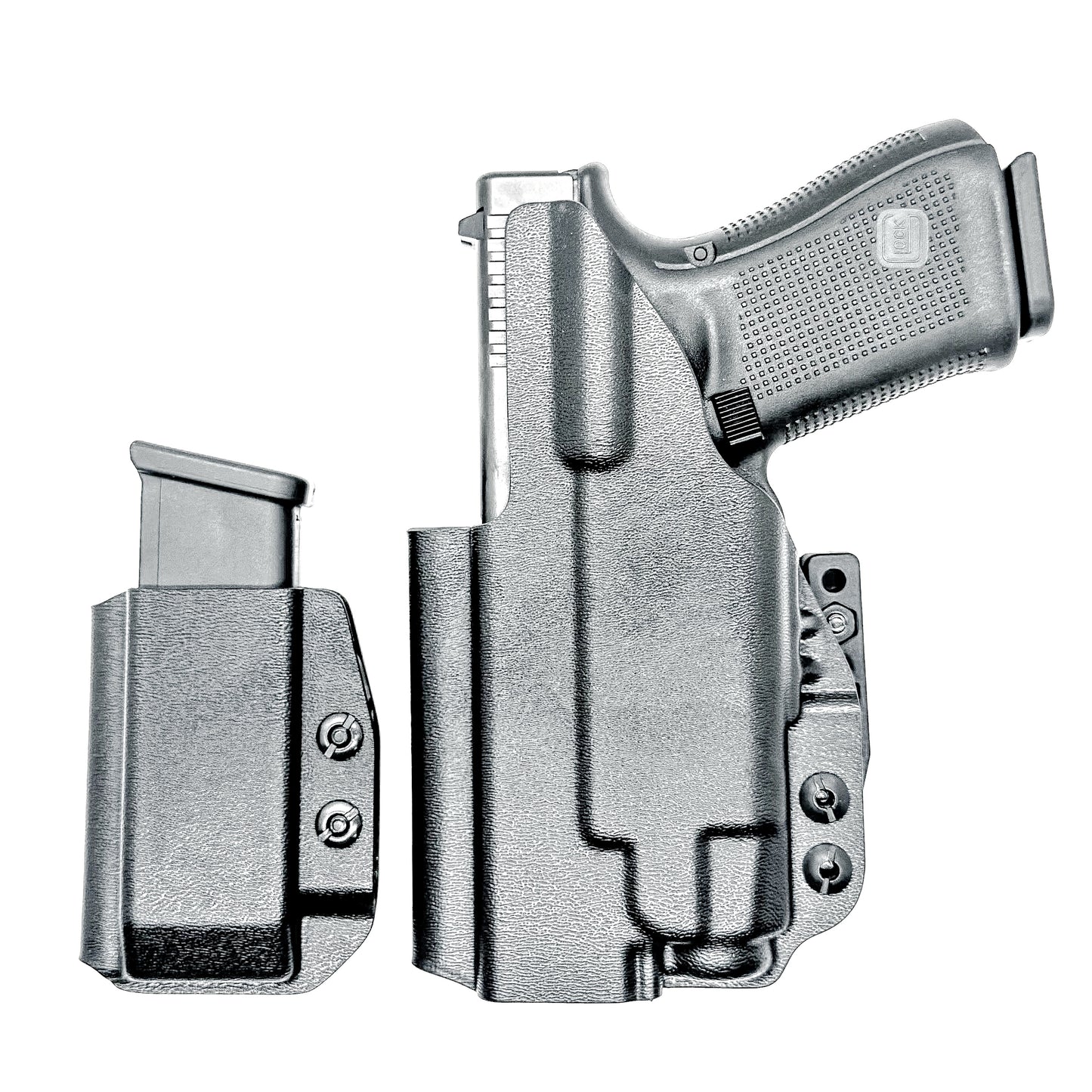 Four Brothers Holsters Glock 19, 19X & 45 Gen 5, Gen 6 & Gen V IWB Inside Waistband & AIWB Holster and Magazine Carrier Combo for Streamlight TLR-7 A/X