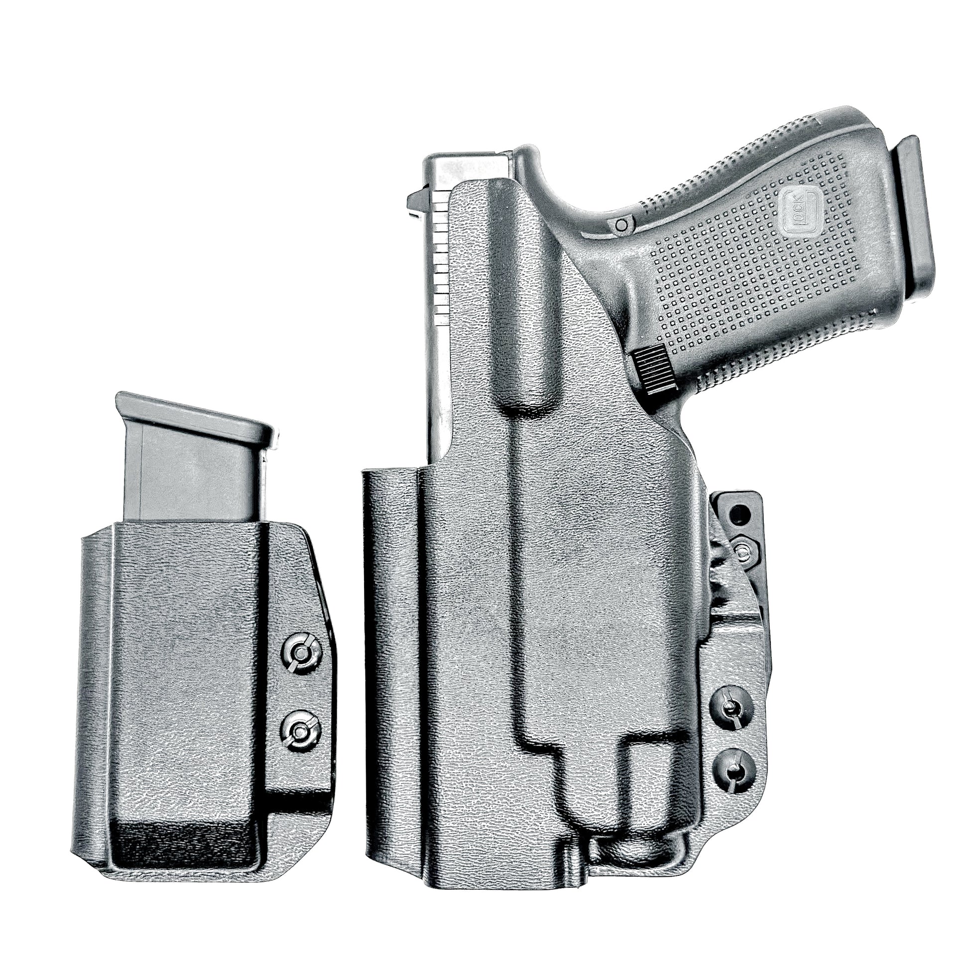 Four Brothers Holsters Glock 19, 19X & 45 Gen 5, Gen 6 & Gen V IWB Inside Waistband & AIWB Holster and Magazine Carrier Combo for Streamlight TLR-7 A/X