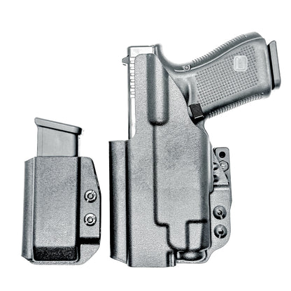 Four Brothers Holsters Glock 19, 19X & 45 Gen 5, Gen 6 & Gen V IWB Inside Waistband & AIWB Holster and Magazine Carrier Combo for Streamlight TLR-7 A/X