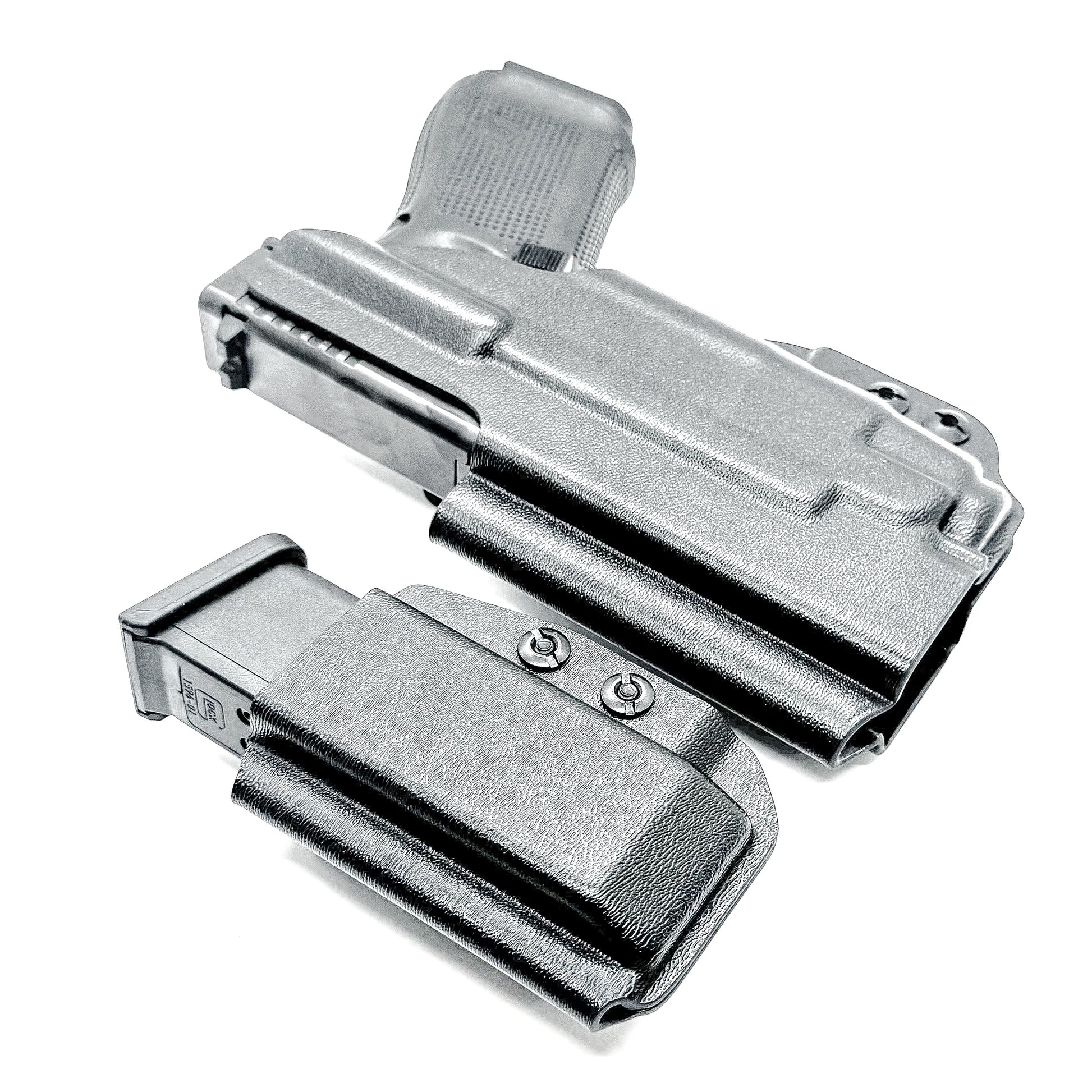 Four Brothers Holsters Glock 19, 19X & 45 Gen 5, Gen 6 & Gen V IWB Inside Waistband & AIWB Holster and Magazine Carrier Combo for Streamlight TLR-7 A/X