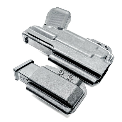 Four Brothers Holsters Glock 19, 19X & 45 Gen 5, Gen 6 & Gen V IWB Inside Waistband & AIWB Holster and Magazine Carrier Combo for Streamlight TLR-7 A/X